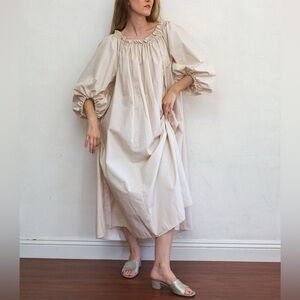 NWOT H&M Oversized Beige Side Slit Maxi Sz XL Dress